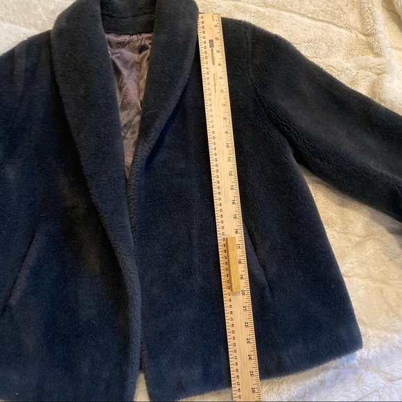 Vintage Faux Fur Velour Cropped Lined Jacket Sz M - Picture 12 of 14